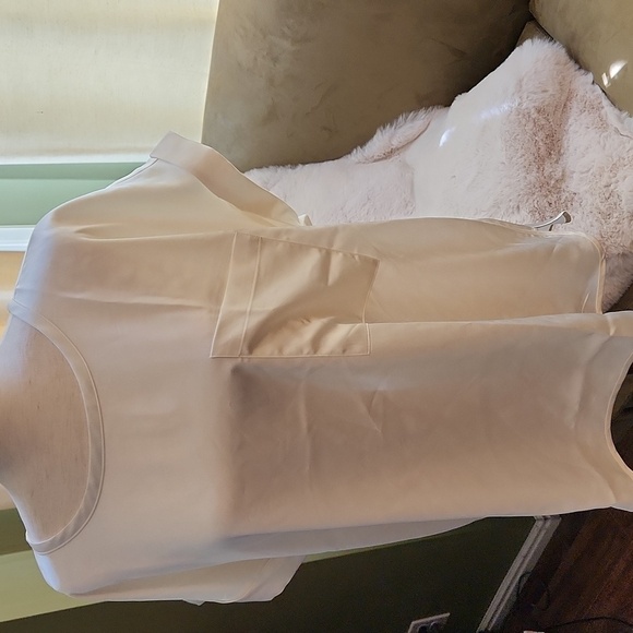 NWT Ann Taylor Loft Cream S/S Silky Blouse-Size XL - Picture 2 of 6